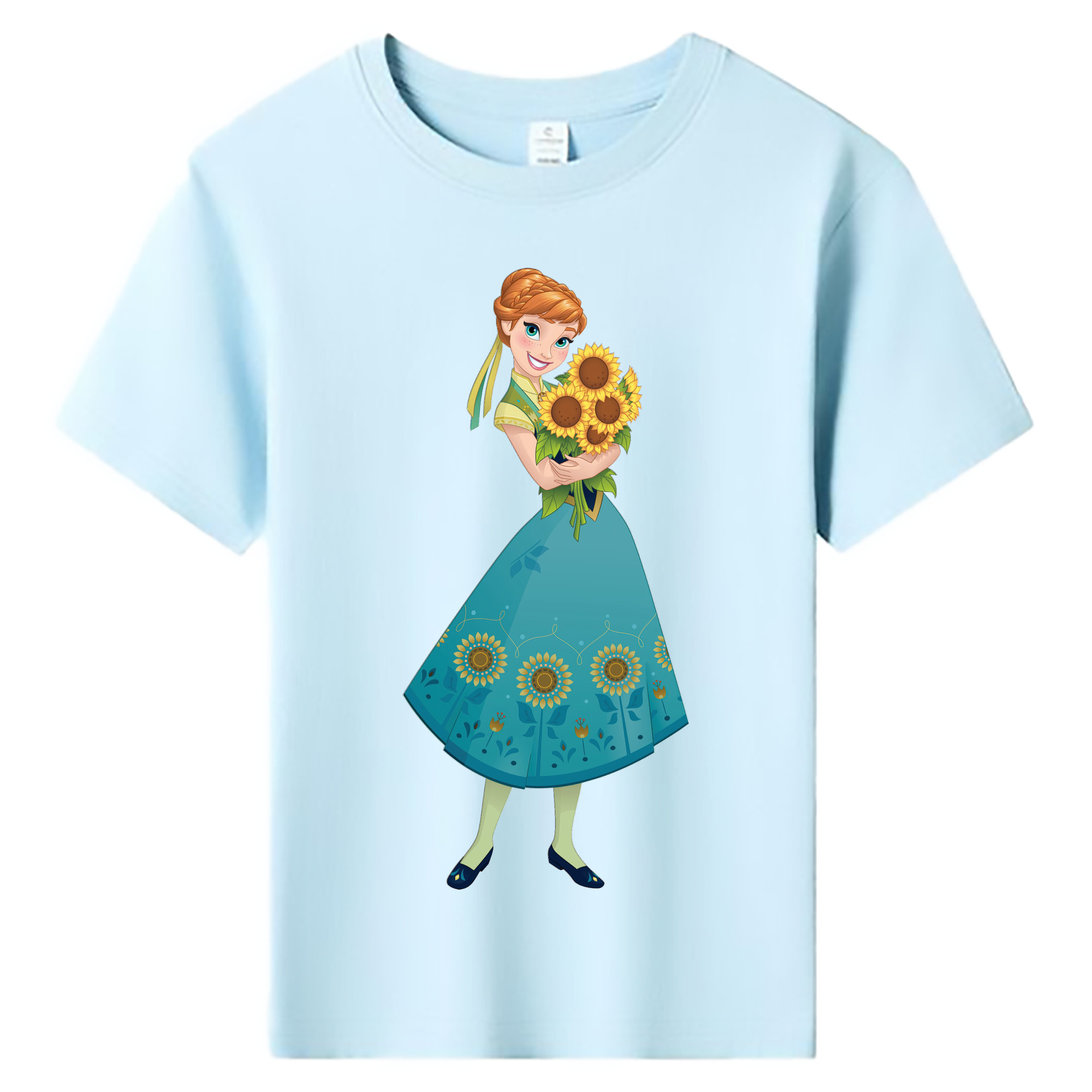 （画像用） アナと雪の女王 アンナ エルサ Frozen Anna Elsa 綿100％キッズTシャツ（フロントプリント）